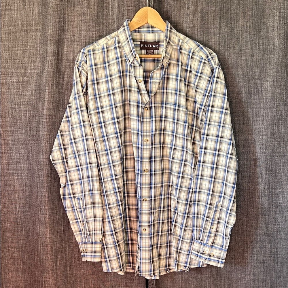 Men’s pintlar button down shirt size XL gray and blue